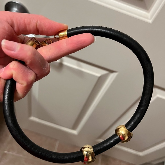 Alexander McQueen Black and Gold Skull leather Necklace / bracelet - Picture 9 of 12